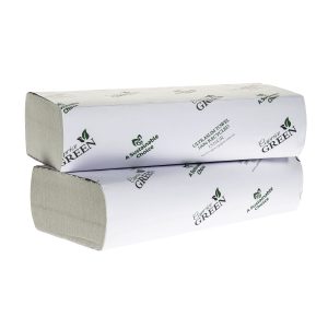 two sleeves of Caprice Green 1516GR recycled interleaved towels