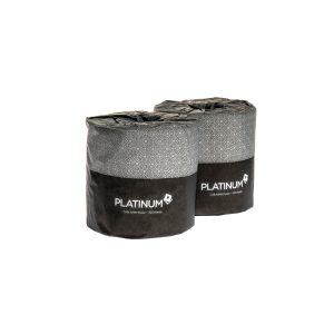 Two rolls of 225CW Platinum toilet rolls sit side by side