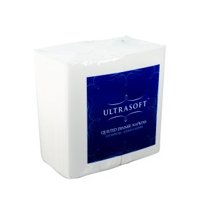 a packet of WQDGT Ultrasoft white quilted dinner napkins