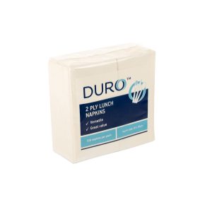 a packet of white Duro 2LWGT lunch napkins