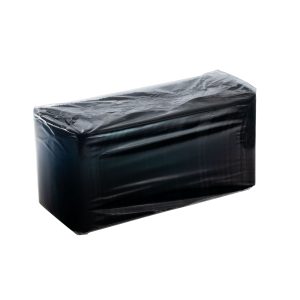 a packet of BLKQC Ultrasoft black quilted cocktail napkins